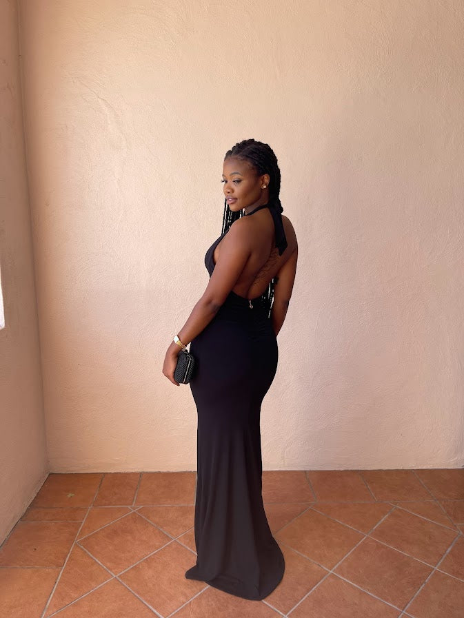 Illegal Halter Gown - Black