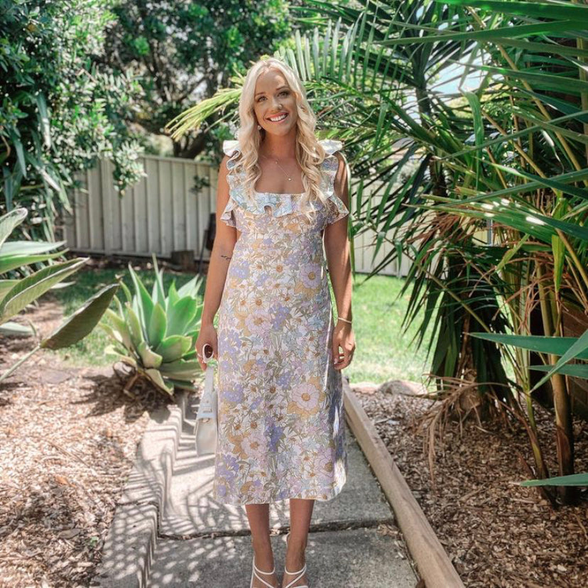 Super Eight Frilled Midi - Floral