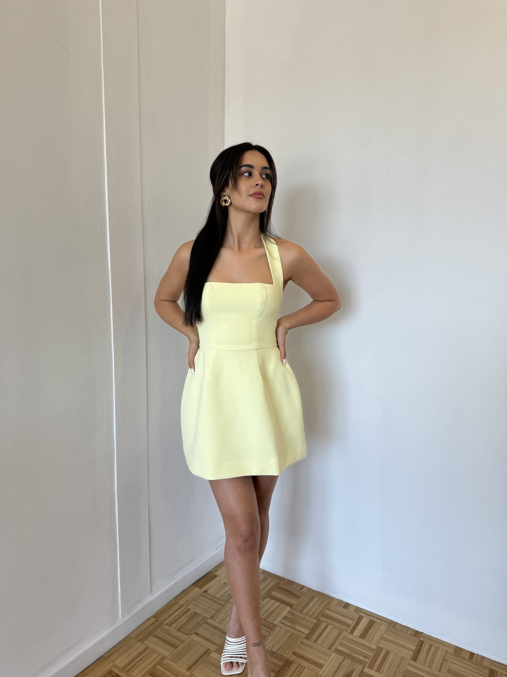 Ultimate Muse Structured Mini Dress - Lime