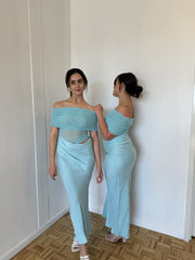 Nico Off Shoulder - Aquamarine