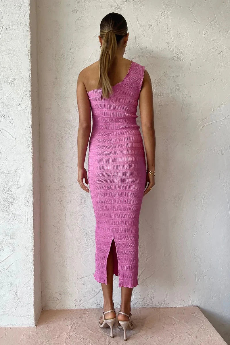 Gigi Smocking Gown - Hot Pink