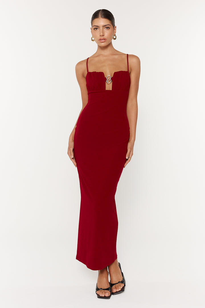 She is Olla Fela Dress - Deep Mahogany