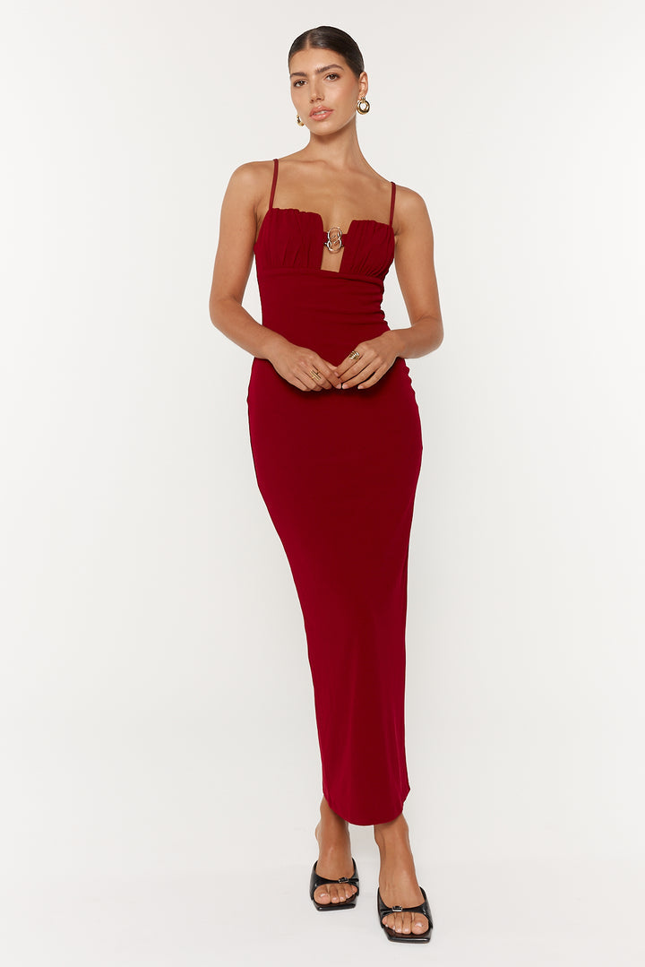 She is Olla Fela Dress - Deep Mahogany