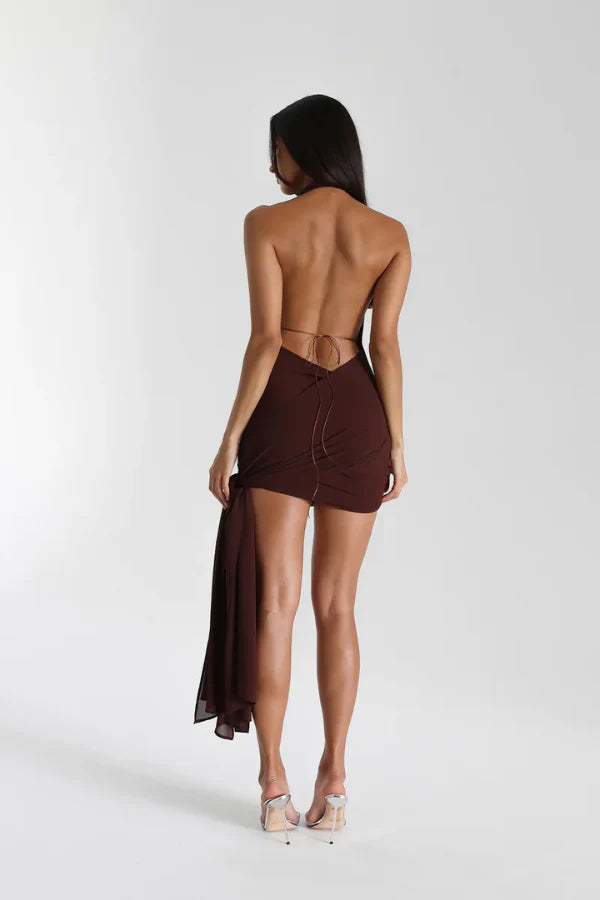 Anastasia Mini Maxi Dress - Espresso