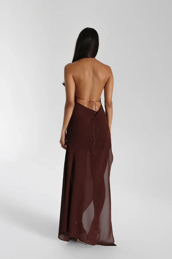 Anastasia Mini Maxi Dress - Espresso