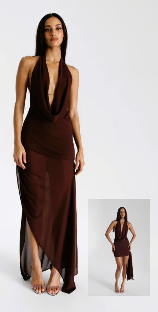 Anastasia Mini Maxi Dress - Espresso