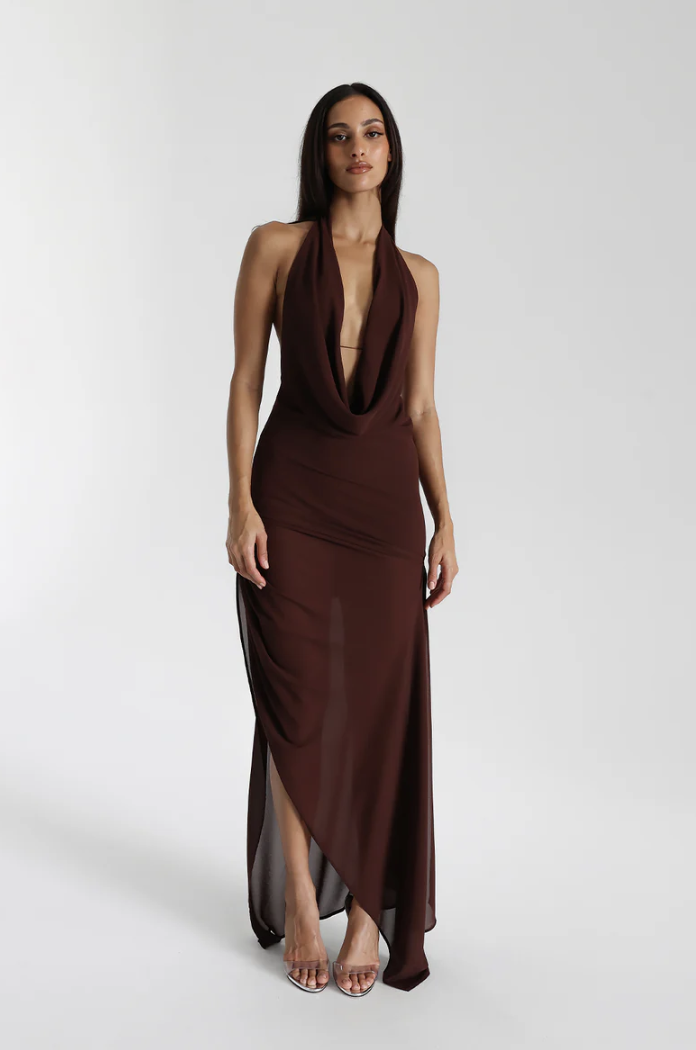 Anastasia Mini Maxi Dress - Espresso