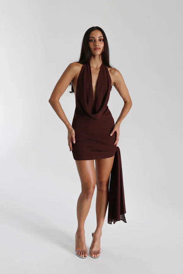 Anastasia Mini Maxi Dress - Espresso
