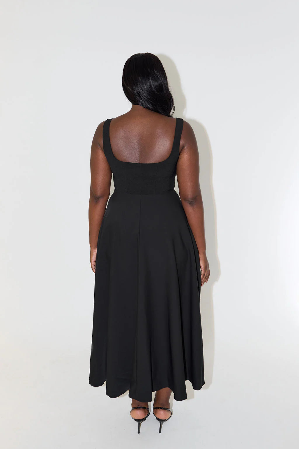 Ultimate Muse Square Neck Midi Dress - Black