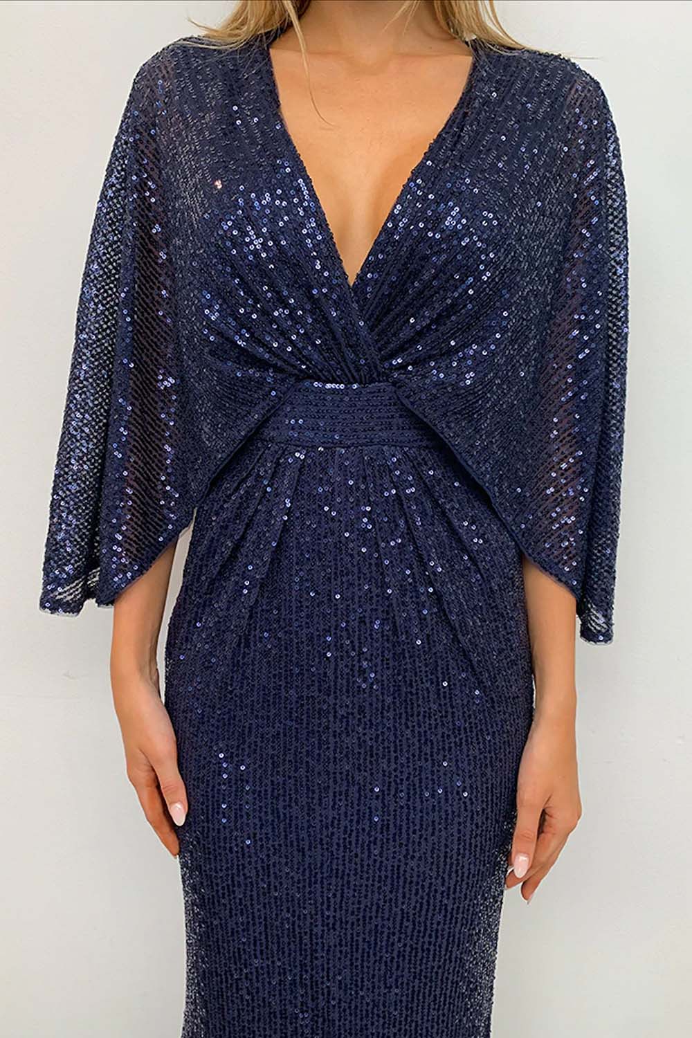 Oprah Cape Gown - Navy