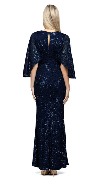 Oprah Cape Gown - Navy