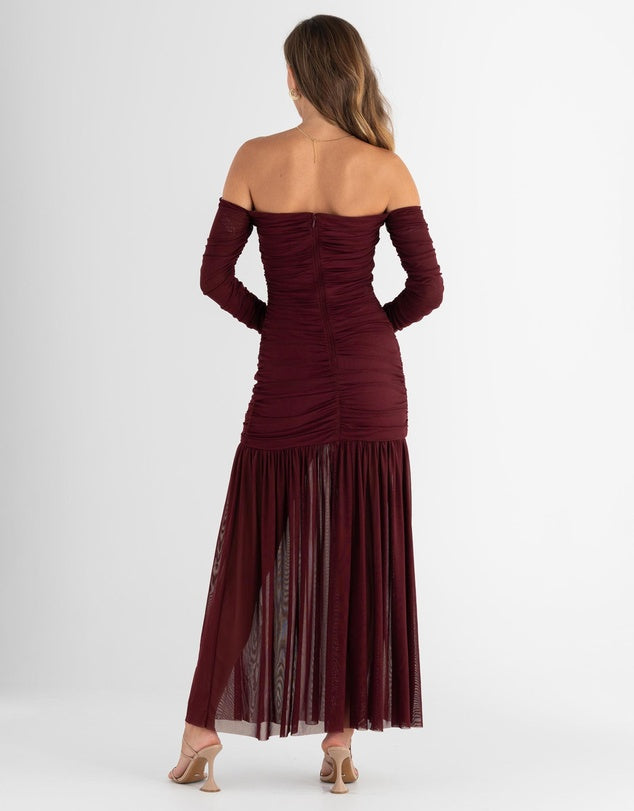 Echo Hourglass Dress - Cherry