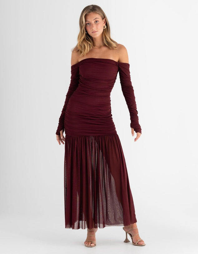 Echo Hourglass Dress - Cherry