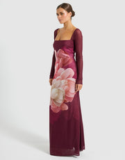Dahlia Maxi Dress - Dark Cherry