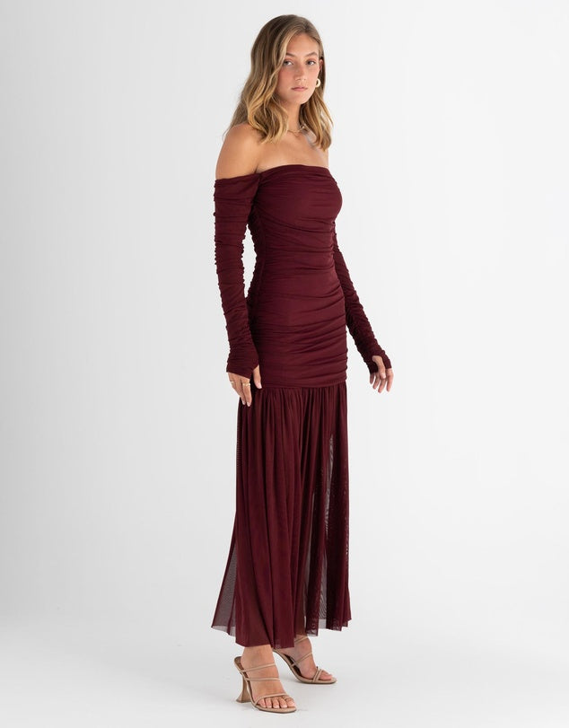 Echo Hourglass Dress - Cherry