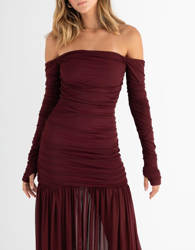 Echo Hourglass Dress - Cherry