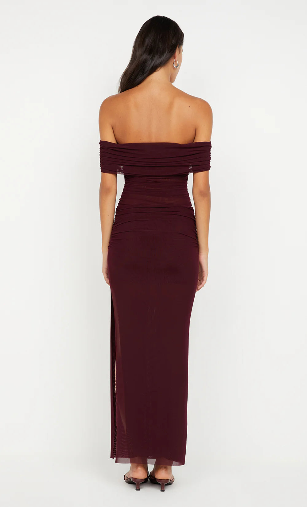 Poppy Gathered Maxi Dress - Plum