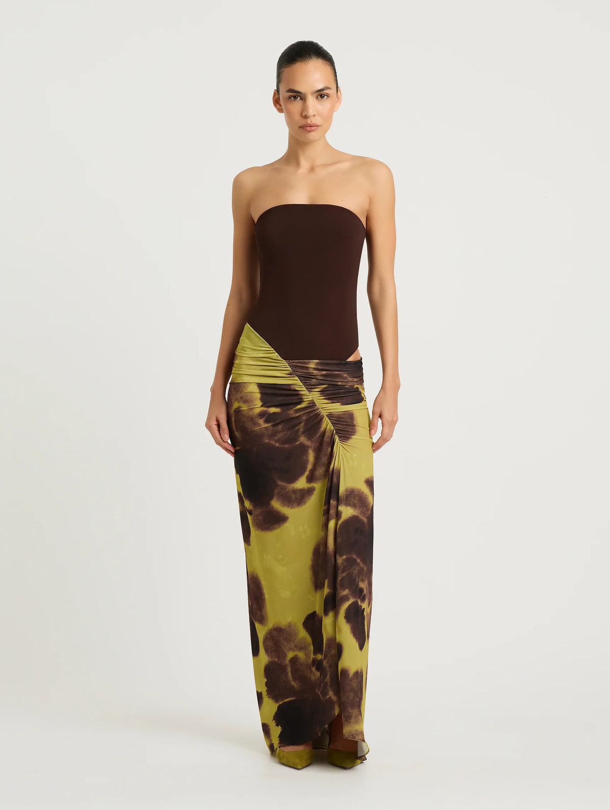 Rumi Maxi Dress - Choc / Botanica