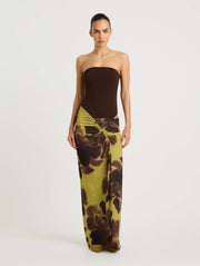 Rumi Maxi Dress - Choc / Botanica