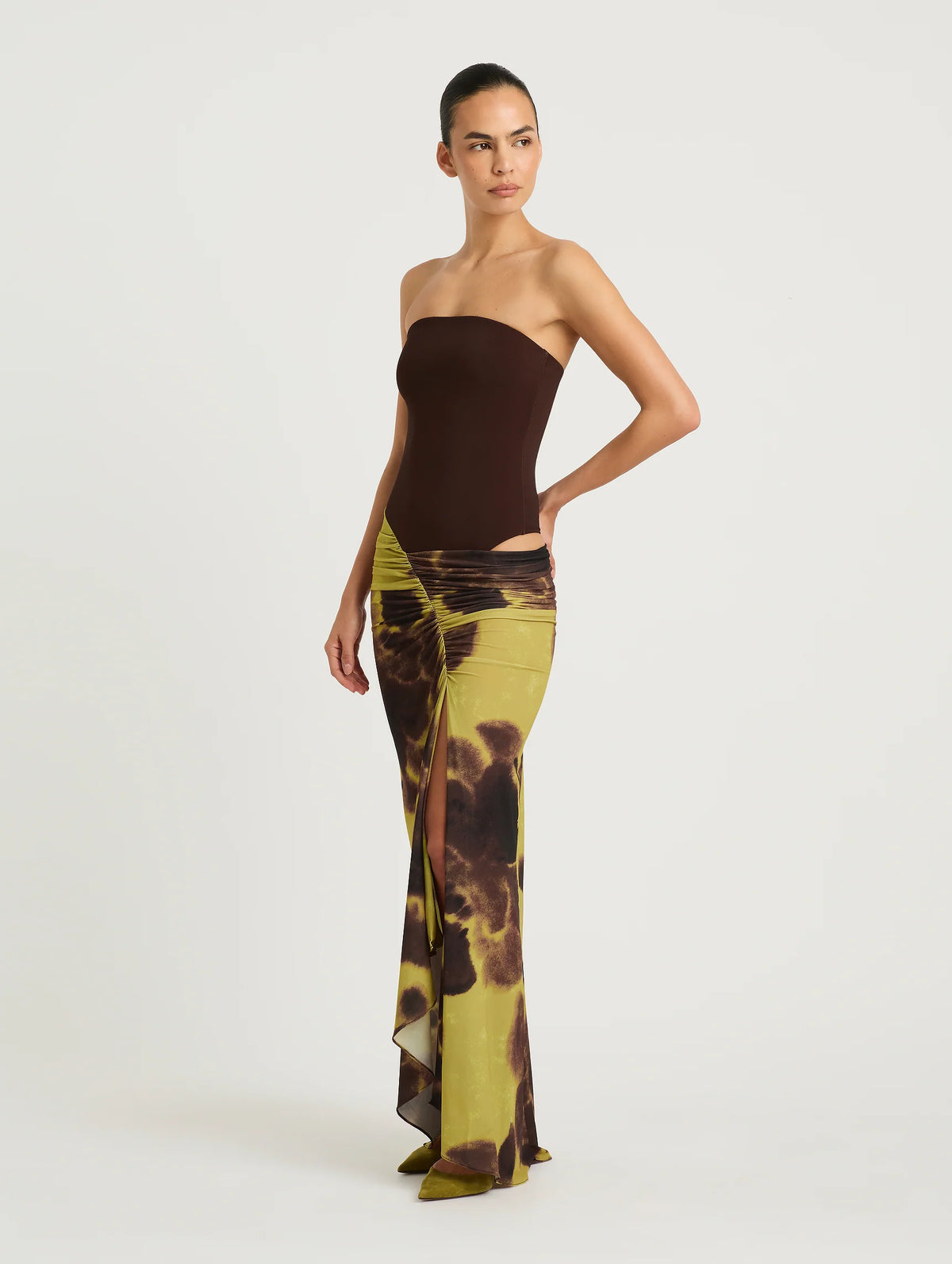 Rumi Maxi Dress - Choc / Botanica
