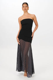 She is Olla Sarai Dress - Black/Polka Dot