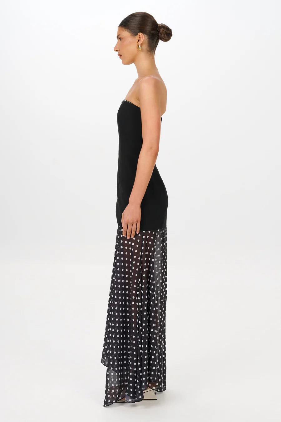 She is Olla Sarai Dress - Black/Polka Dot