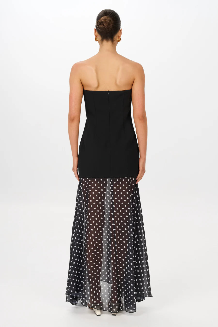 She is Olla Sarai Dress - Black/Polka Dot