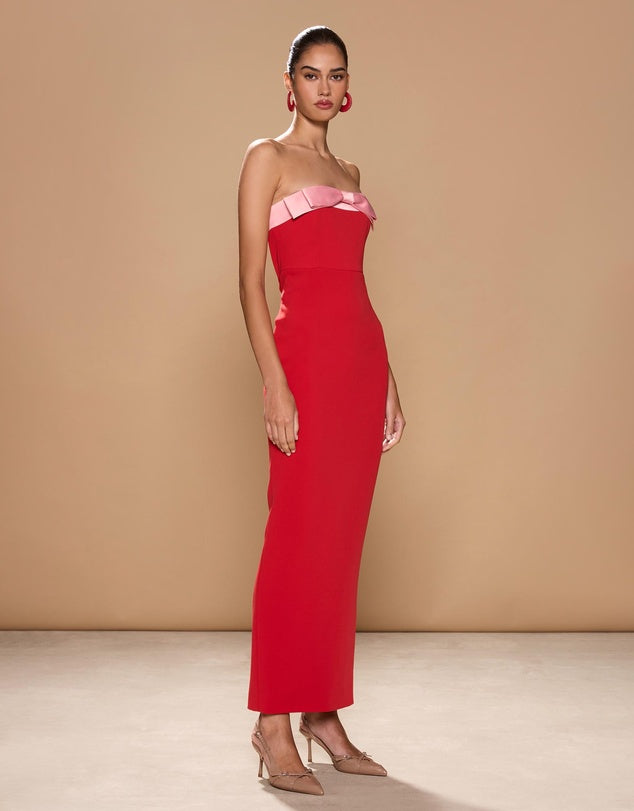 Ivrea Ribbon Dress - Red