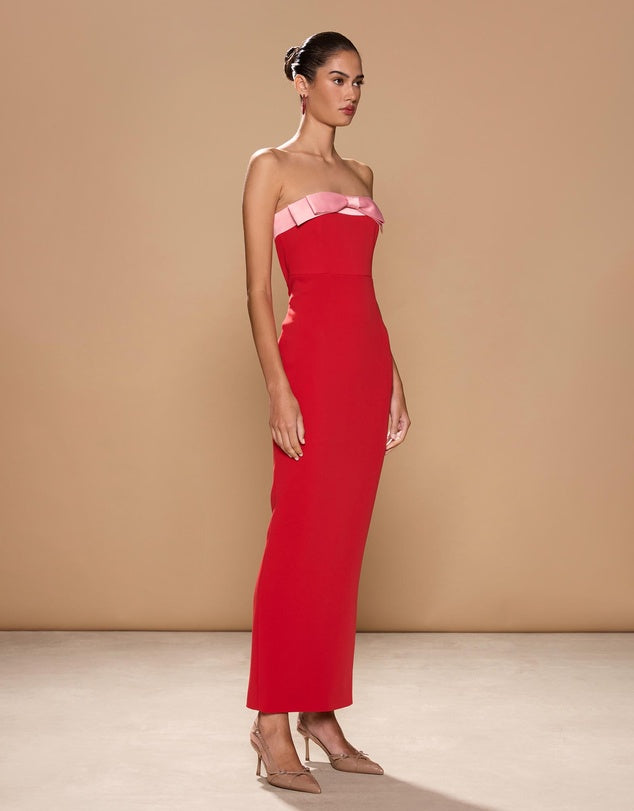 Ivrea Ribbon Dress - Red