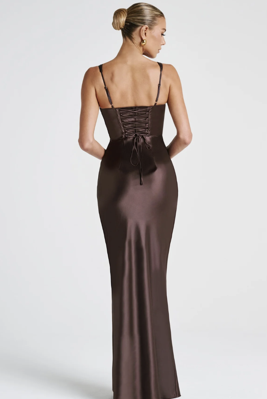 Shae Maxi Dress - Plum Brown