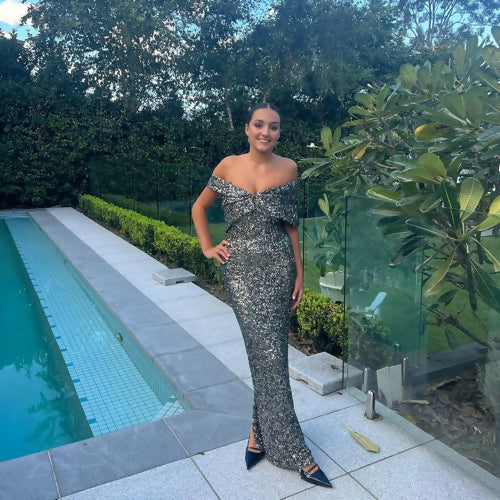 Mirella Gown - Gunmetal