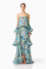 Armani Tiered Maxi - Blue Floral