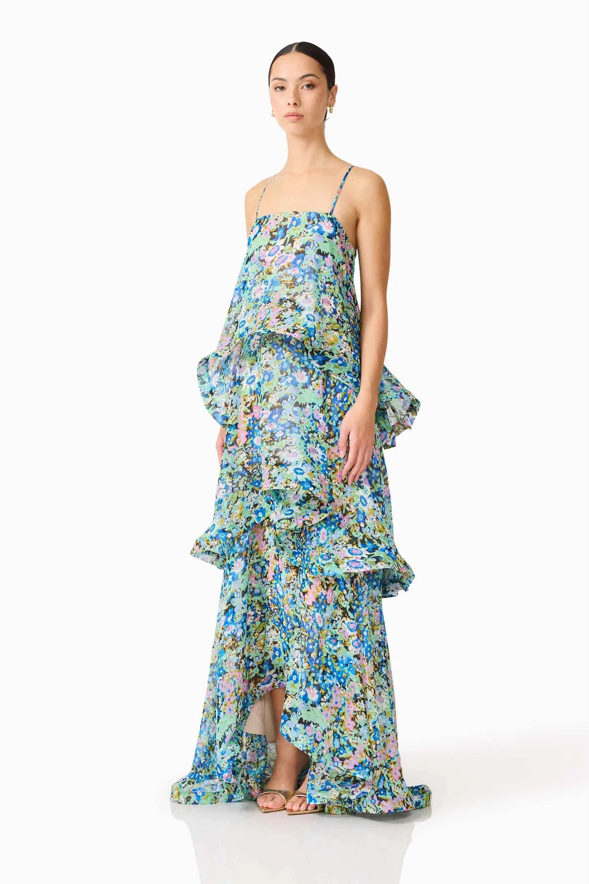 Armani Tiered Maxi - Blue Floral