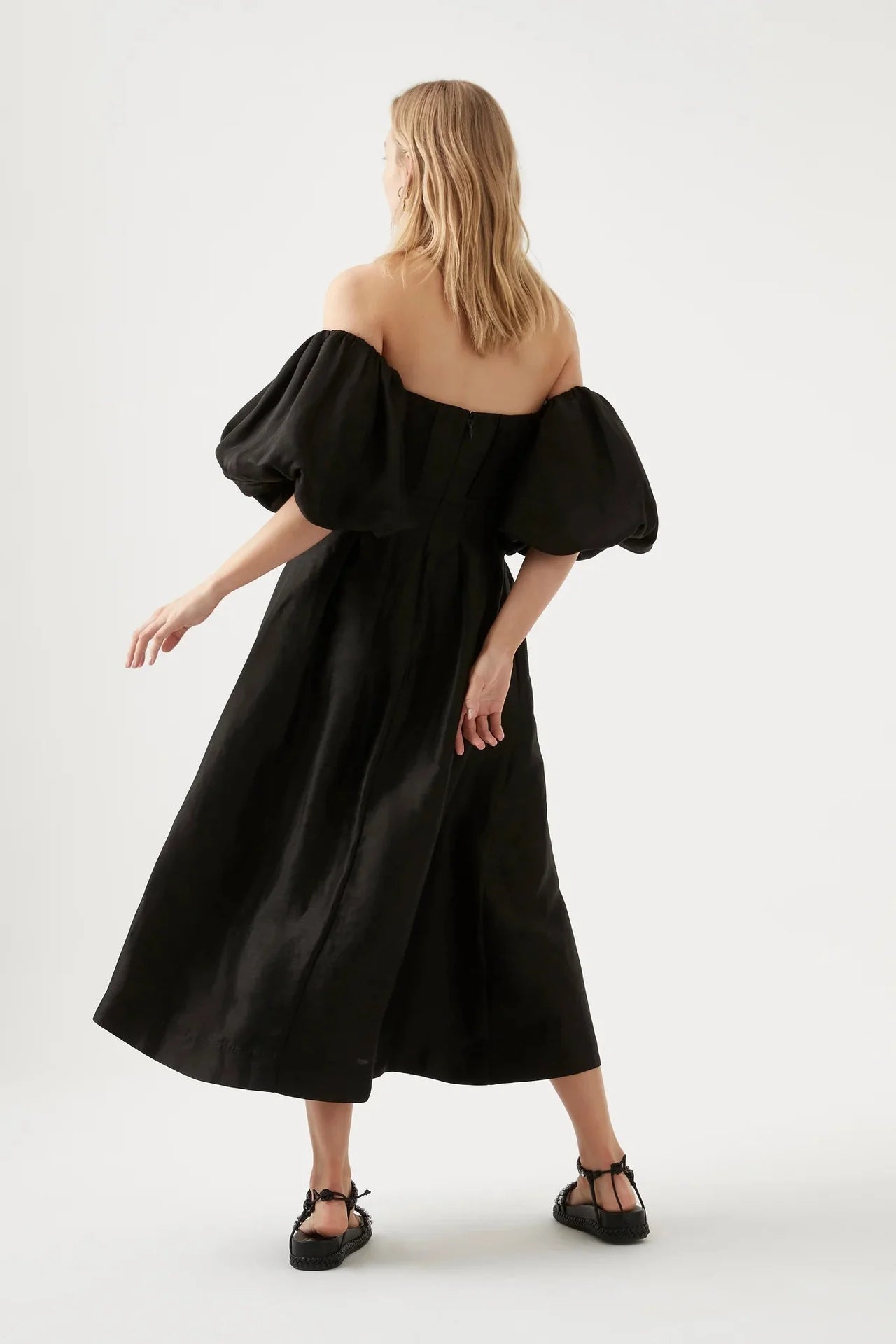 Eugenie Midi Dress - Black