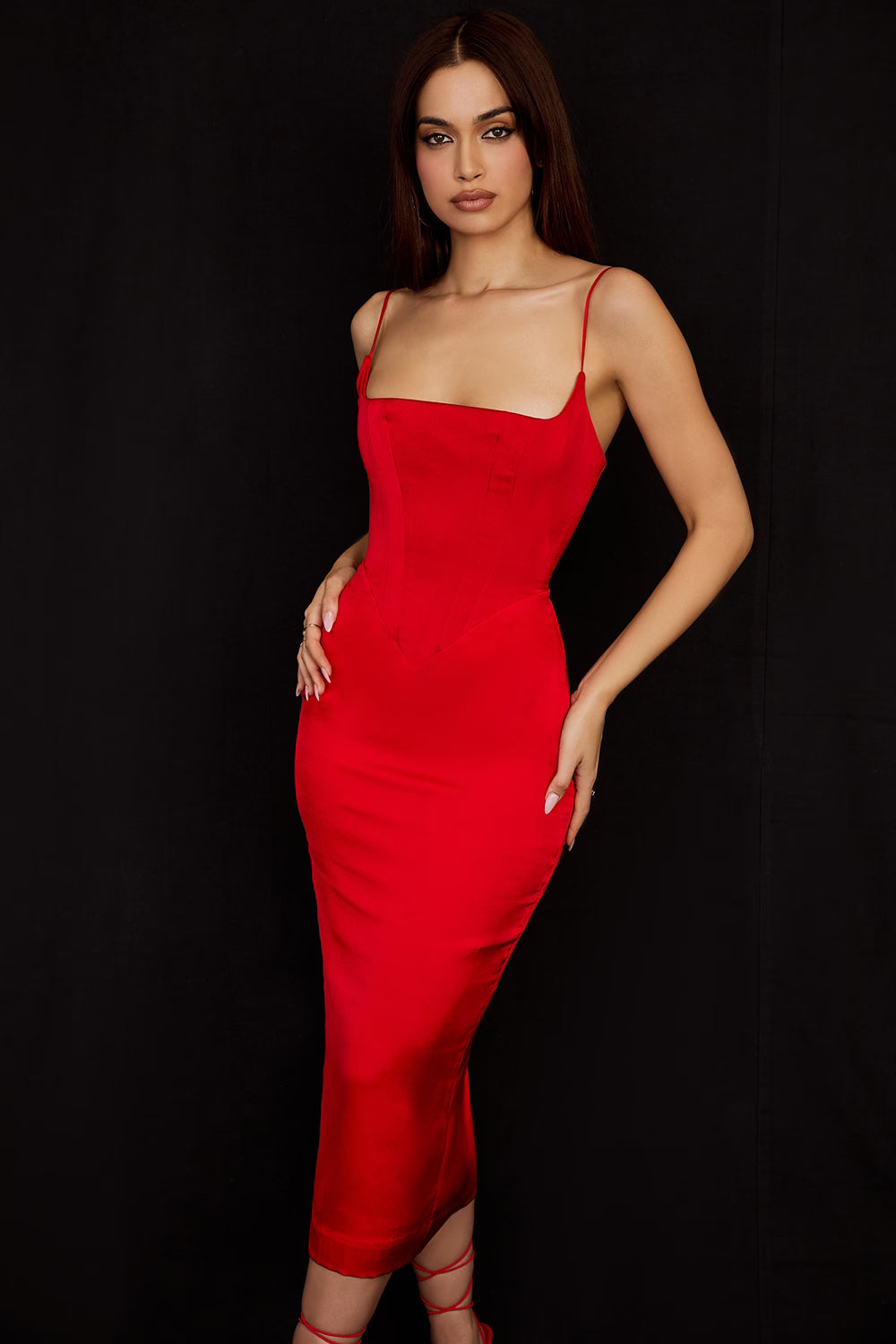 Anais Midi Dress - Scarlet