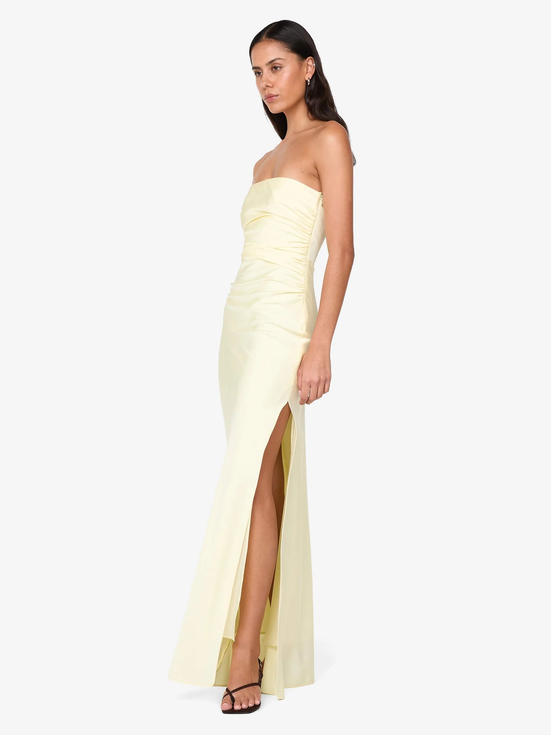 Eternity Strapless Maxi Dress - Ice Yellow