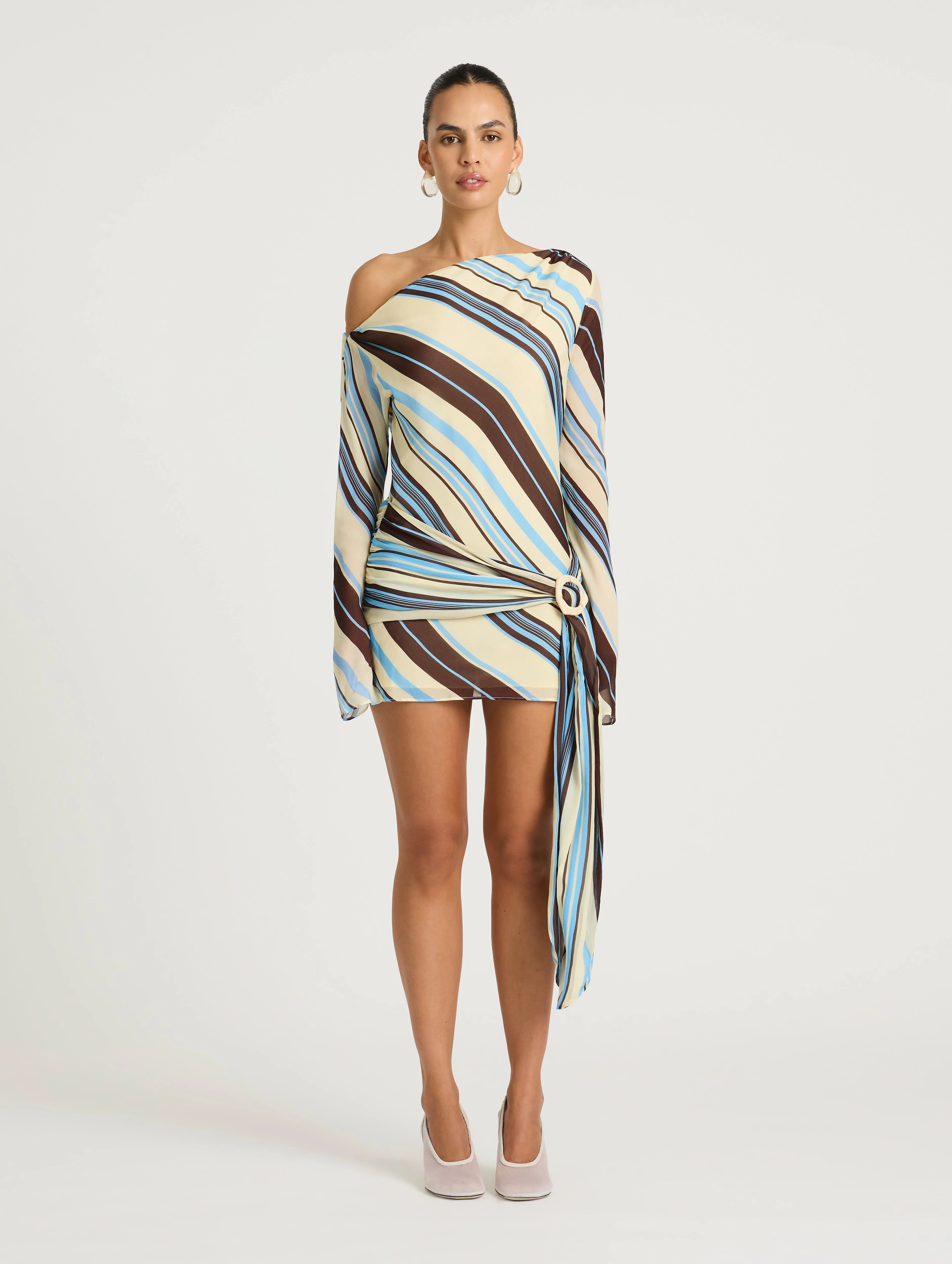 Elise Mini Dress - Ocean Stripe