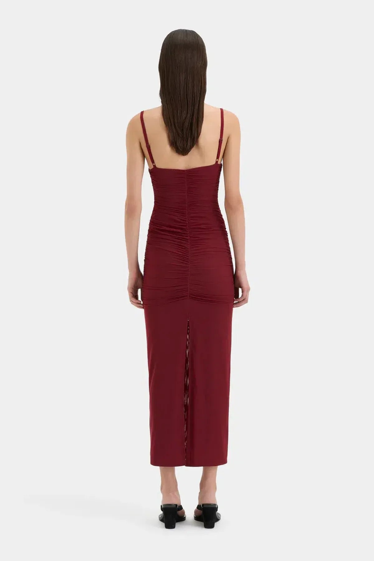 Jacques Beaded Midi Dress - Red