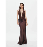 Celine Maxi Dress - Umber Brown