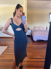 Green Joelle Midi - Black