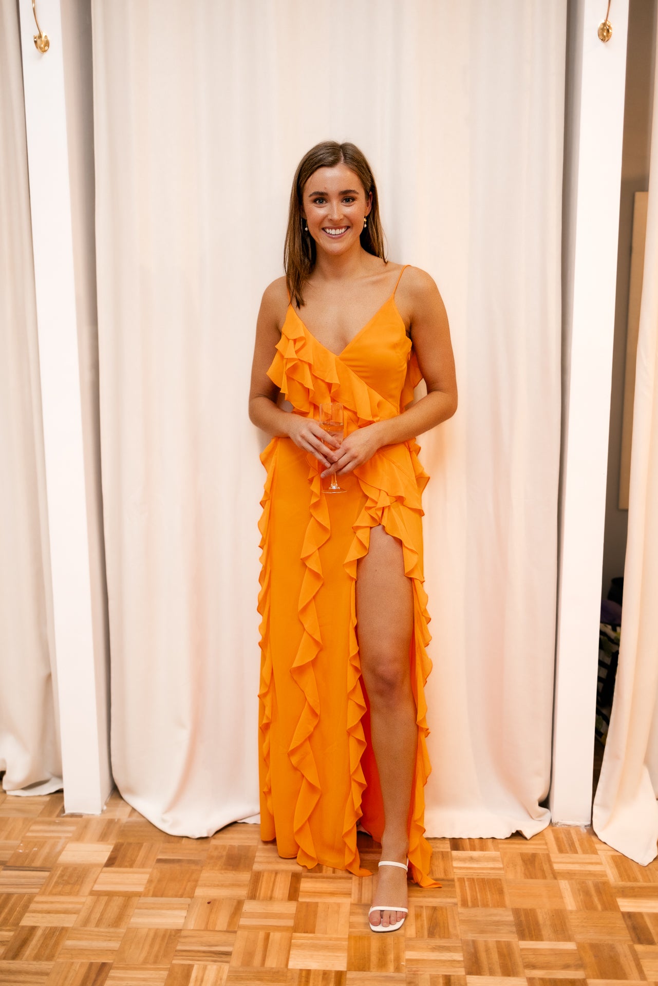 Nenah Gown - Bright Orange