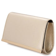 Maddie Metallic Embossed Foldover Clutch - Gold