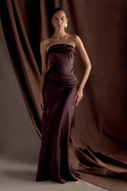 Jasmine Strapless Maxi Dress - Dark Chocolate
