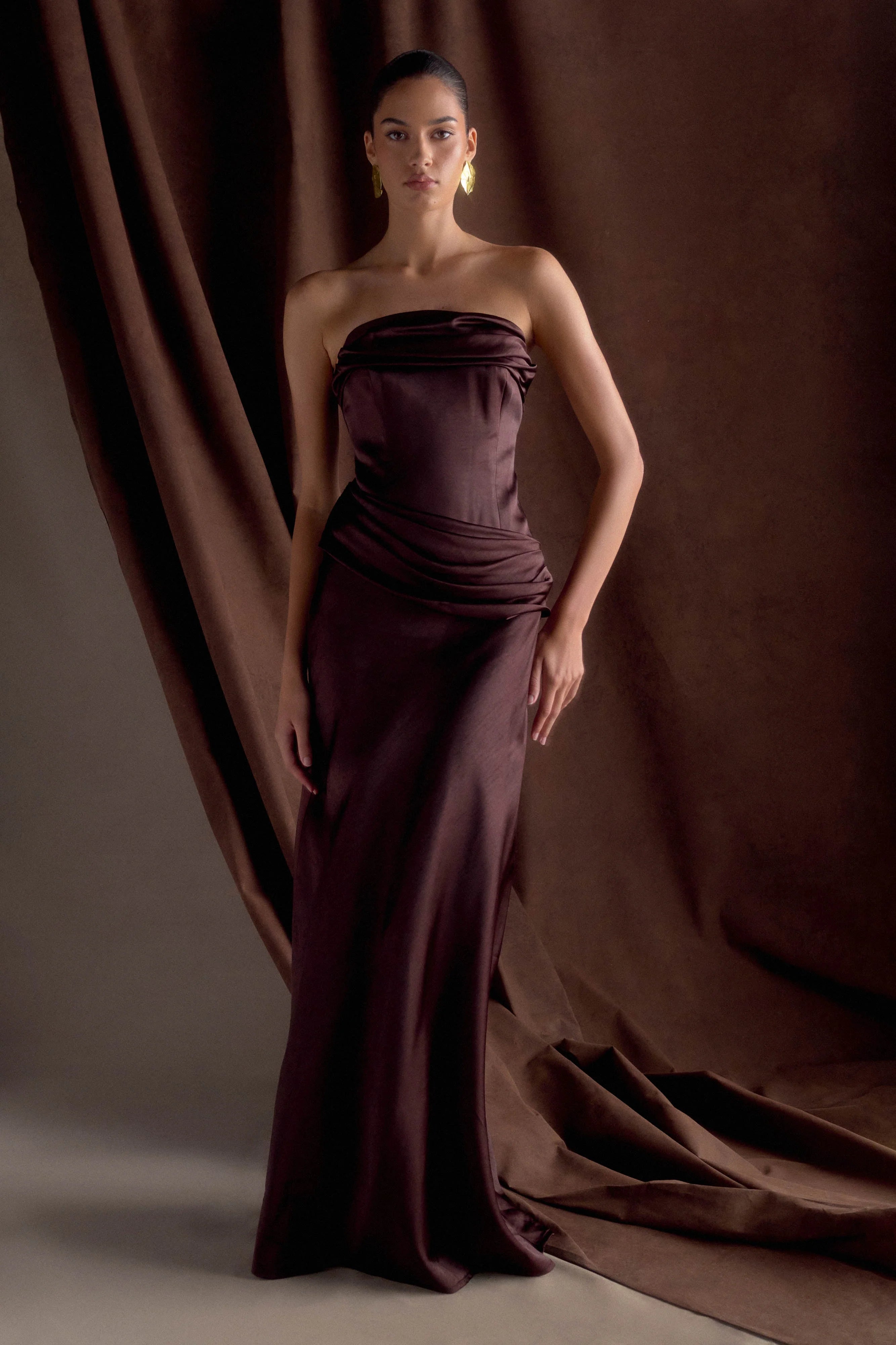 Jasmine Strapless Maxi Dress - Dark Chocolate