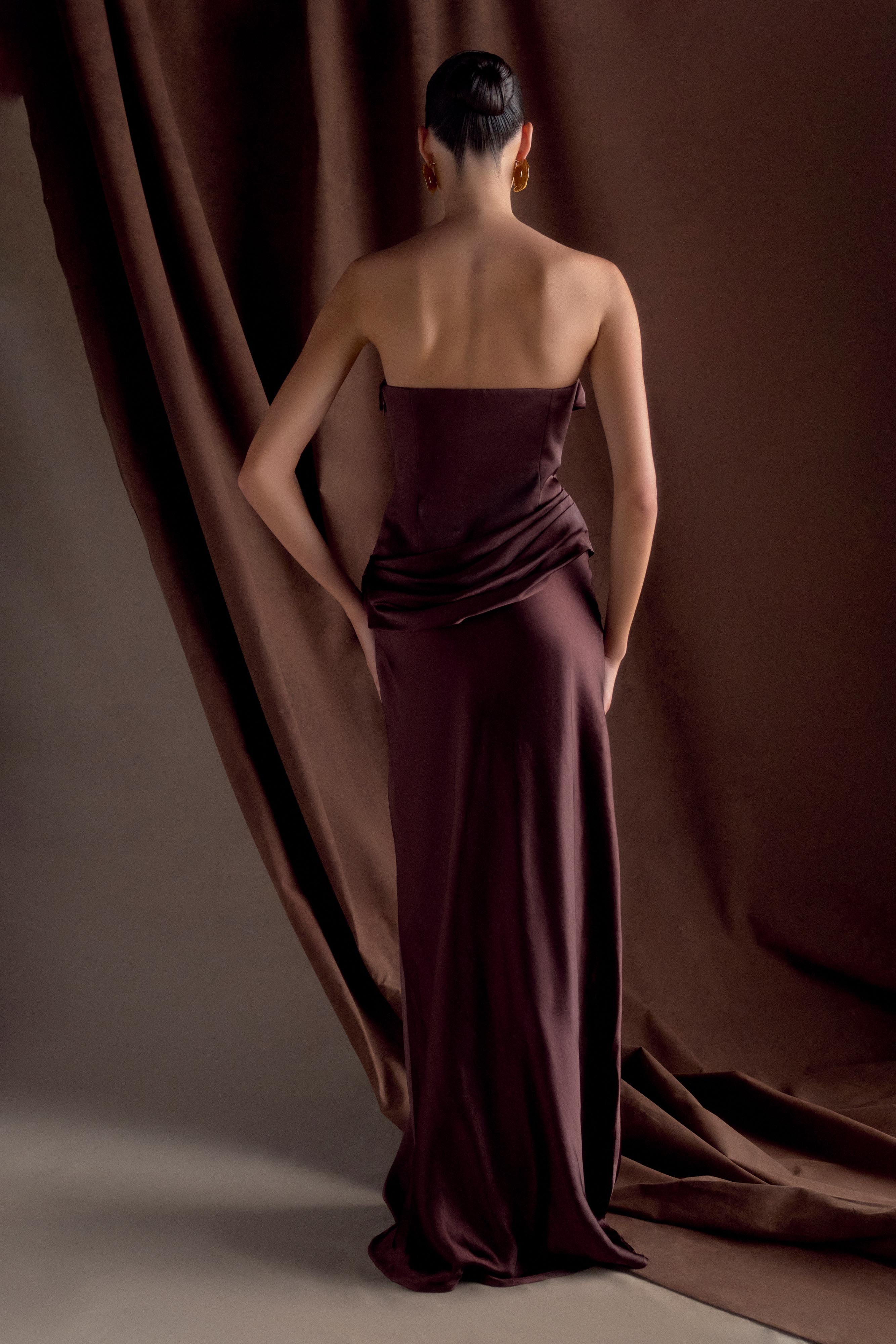 Jasmine Strapless Maxi Dress - Dark Chocolate