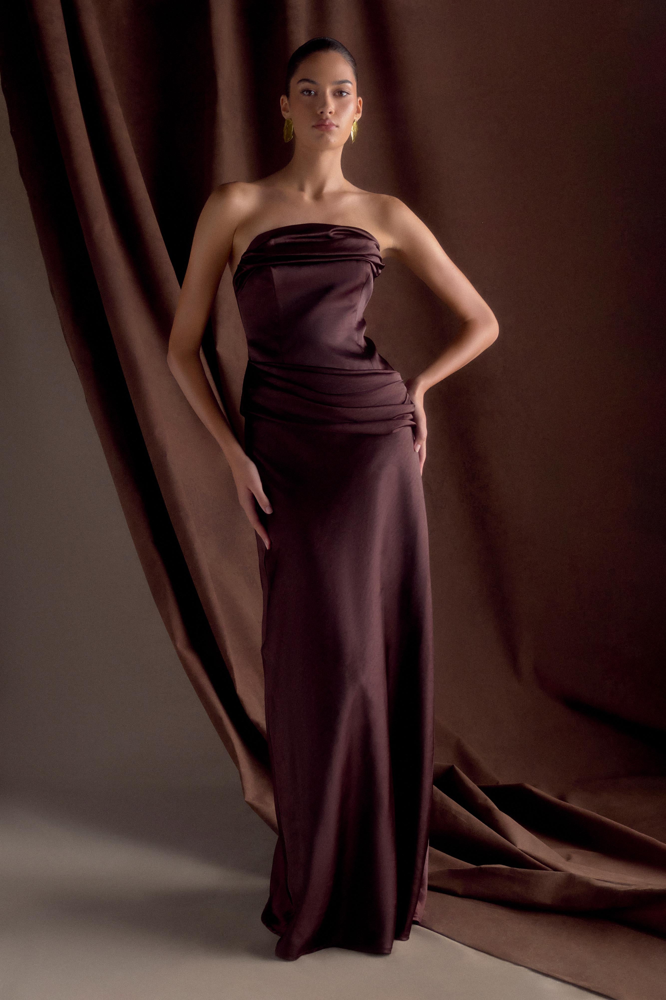 Jasmine Strapless Maxi Dress - Dark Chocolate