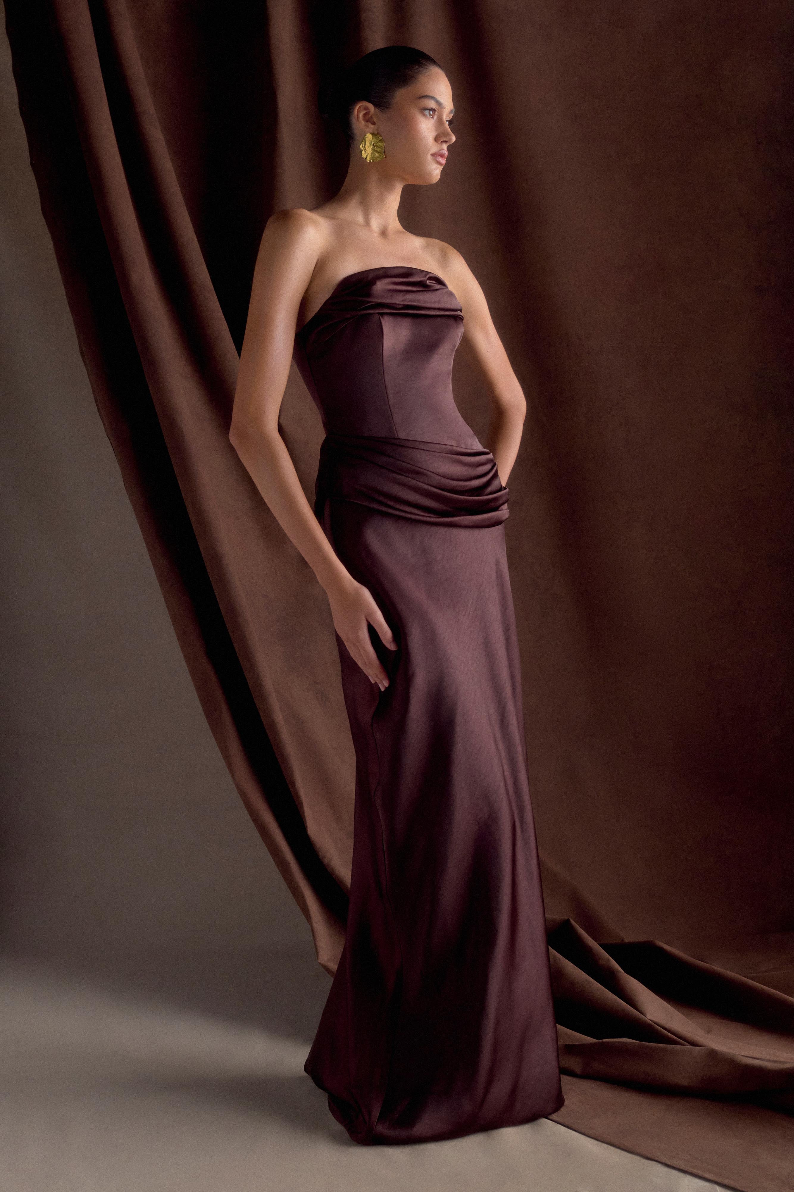 Jasmine Strapless Maxi Dress - Dark Chocolate