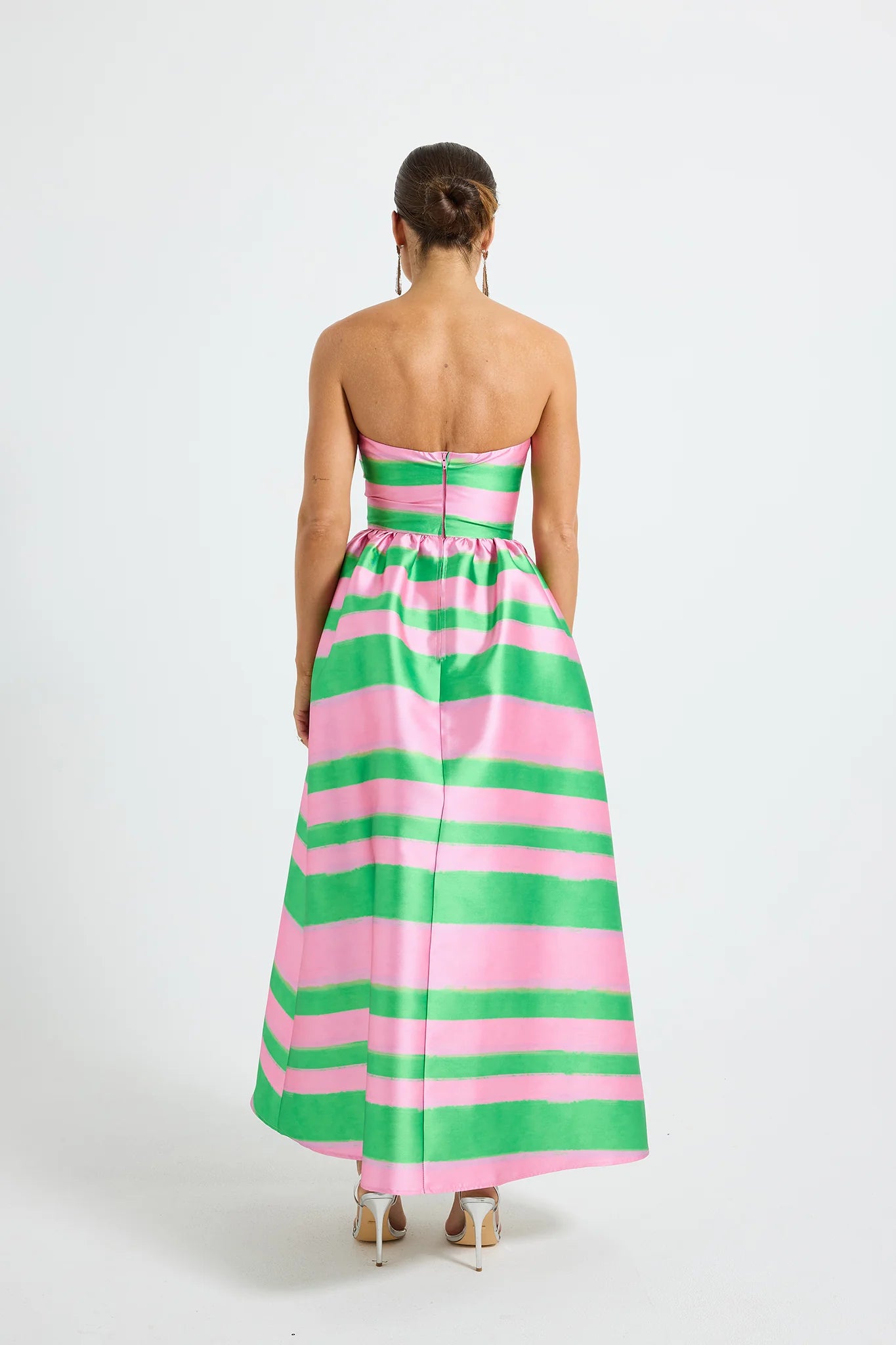 Gigi Strapless Dress - Green & Pink