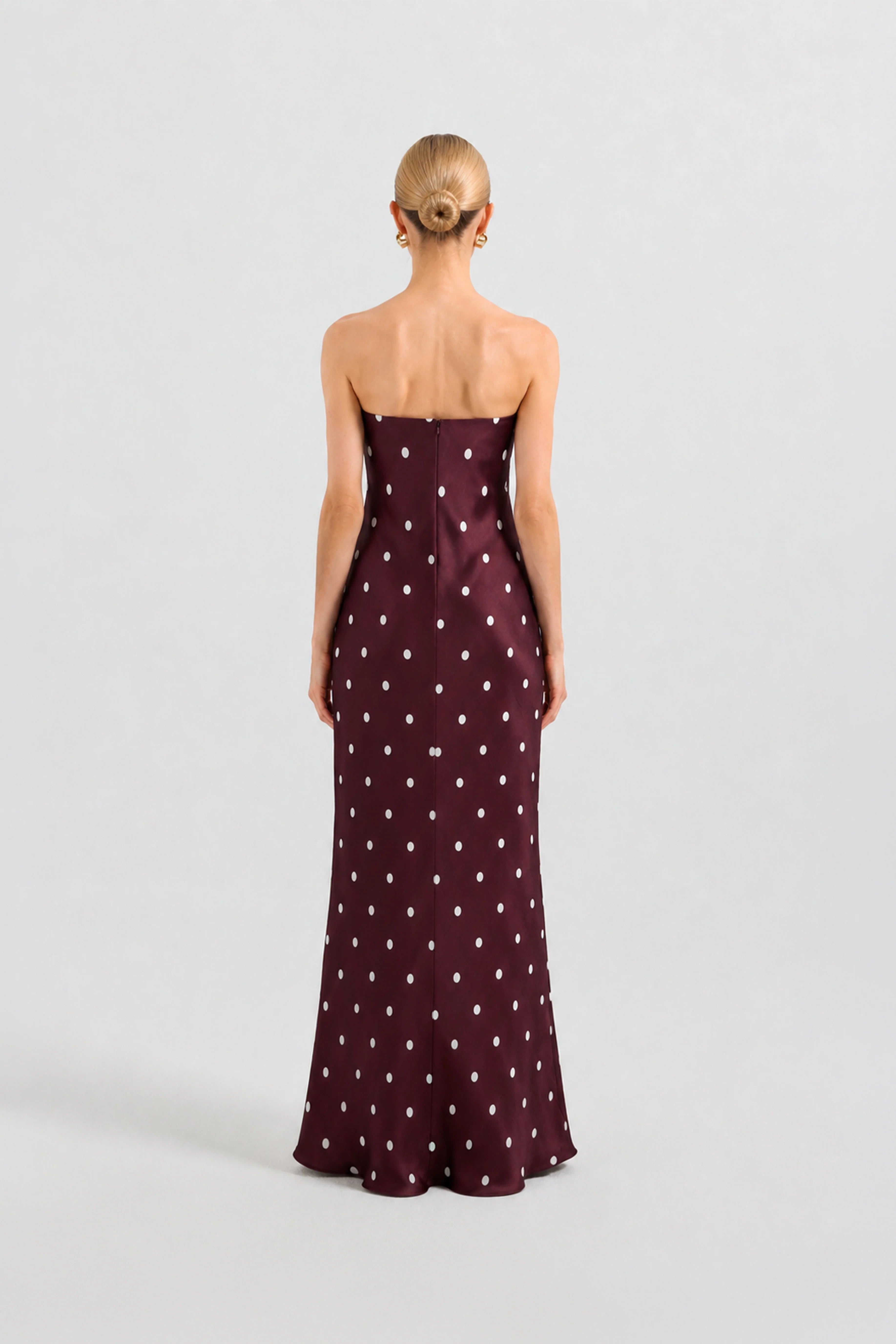 Rowan Strapless Dress - Blackberry & Cream