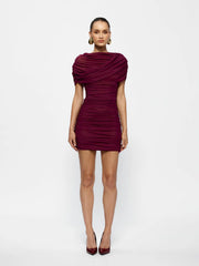 Phoenix Mini Dress - Burgundy